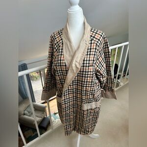 DAKS London Men’s Vintage Plaid Robe *no belt* Size m Brown Classic From Japan